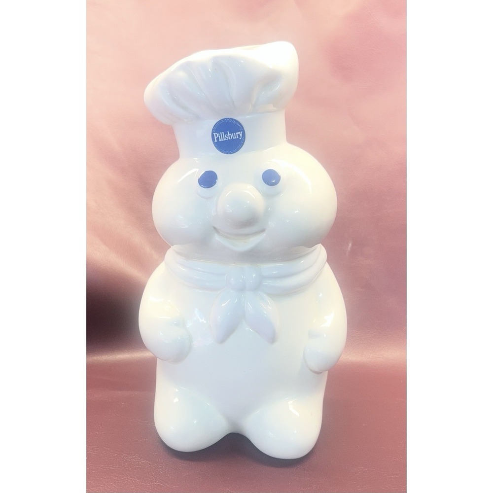 Pillsbury Doughboy Poppin' Fresh Ceramic Piggy Bank With Stopper Vintage 1988 8"